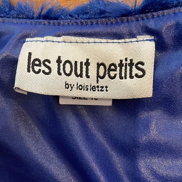 Les tout Petits faux fur blue vest size 16 - Picture 3 of 4